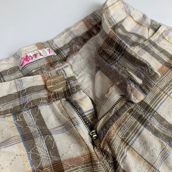 Nori Juniors Gray/Tan Plaid Shorts 100% Cotton - Picture 5 of 12